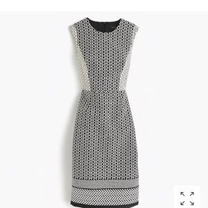 JCREW BLACK/WHITE PANELED SHEATH DRESS